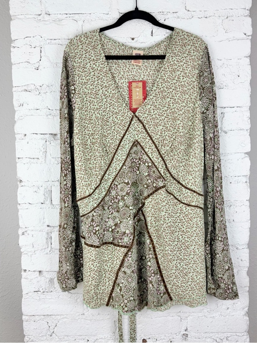 Y2K Deadstock Faded Glory Vintage Crepe Ditsy Floral Fairy Blouse Plus 22/24